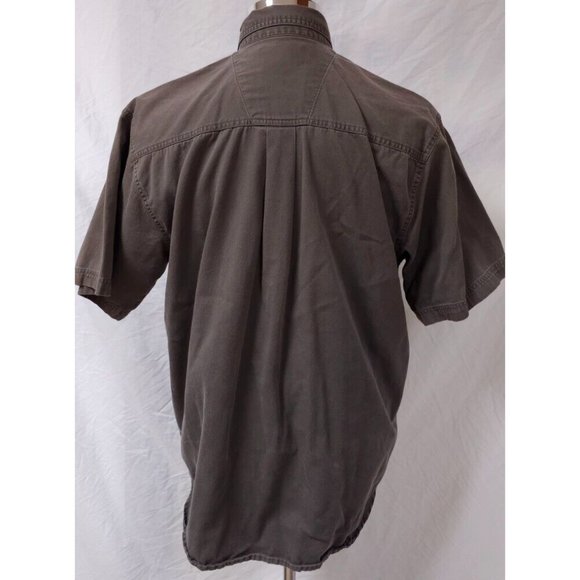 Wrangler Rugged Wear Mens XL Brown Short Sleeve Button Up Work Shirt - Picture 7 of 10